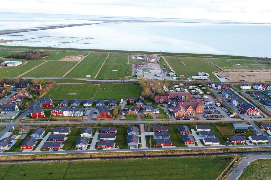 Dagebüll an der Nordsee, gegenüber der Insel Föhr – Luftbild